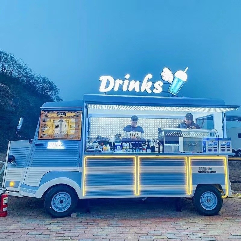4 ruote stradali furgone elettrico mobile per fast food multiuso snack catering bevande caffè