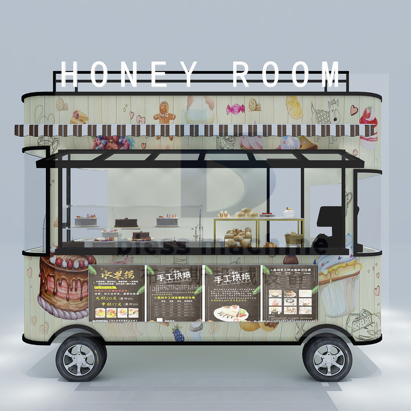 Cucina elettrica, mobile, dolce, biscotti, biscotti, cioccolato, furgone, carrello, 40 chilometri all'ora.
