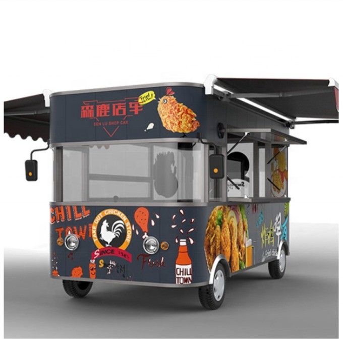 1000 KG elettrico a quattro ruote bevanda fredda latte tè gelato caffè bar mobile bancarella snack auto vending macchina da pranzo